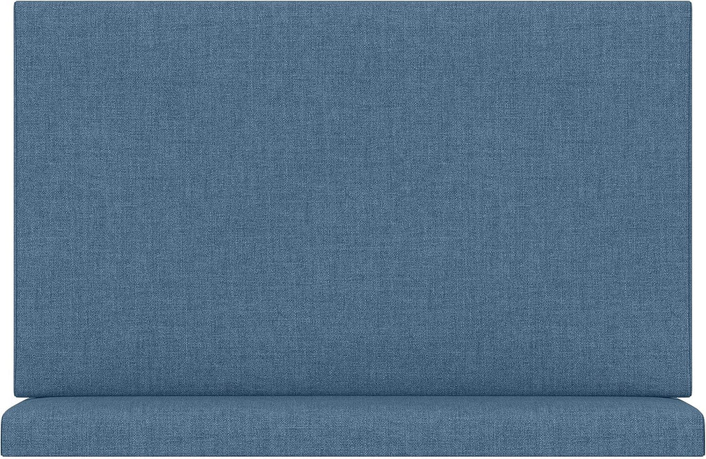 Jaxx Panelist Modern Padded Headboard- Set of 2 Wall Mounted Panels (Each 22.5' x 38')- King Double Tall, Microvelvet Petrol Blue