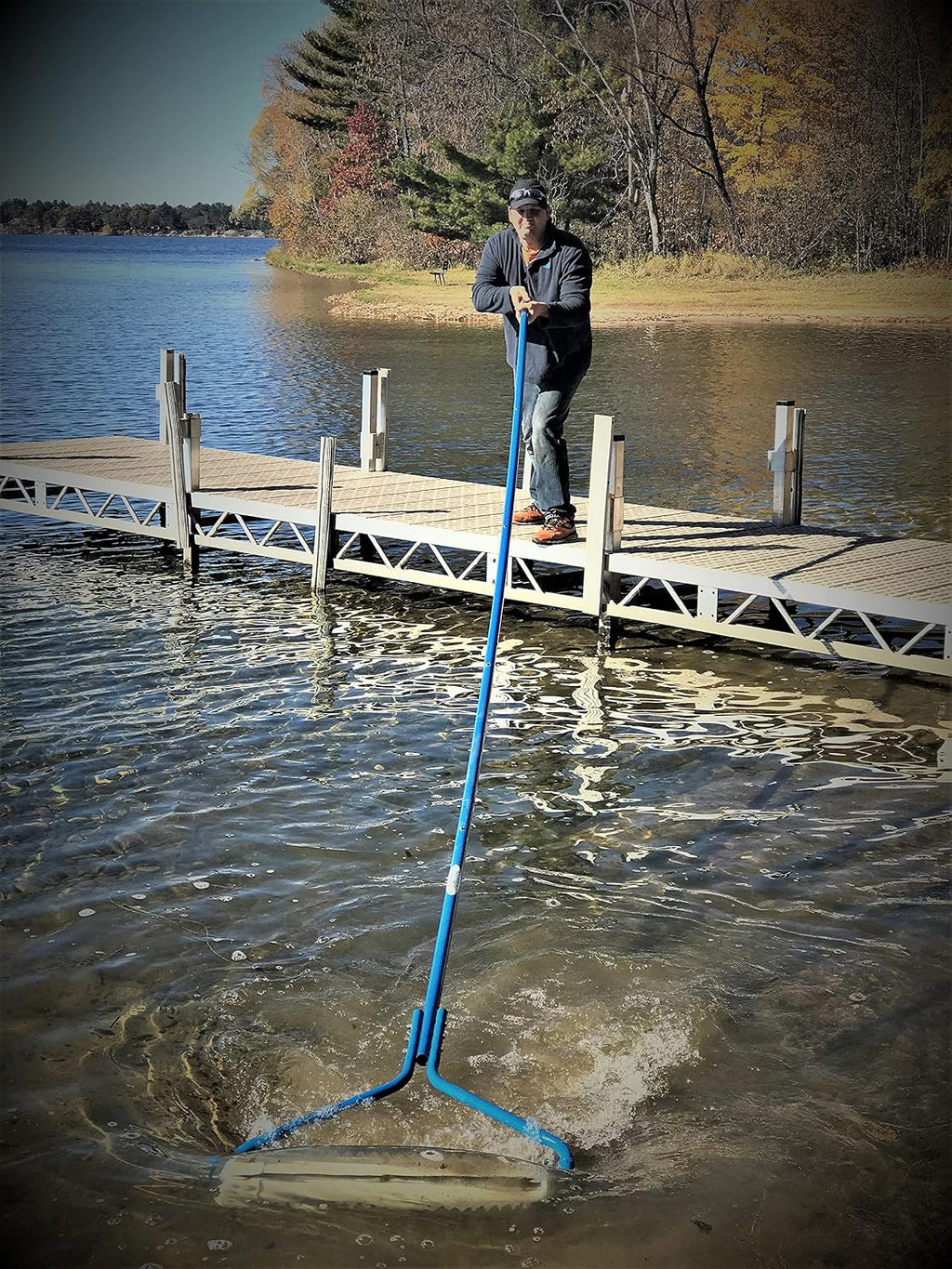Weeds Muck Silt Gone! Lake Weed Removal Tool. Long Reach 20ft Handle System with Stainless Steel Blades.