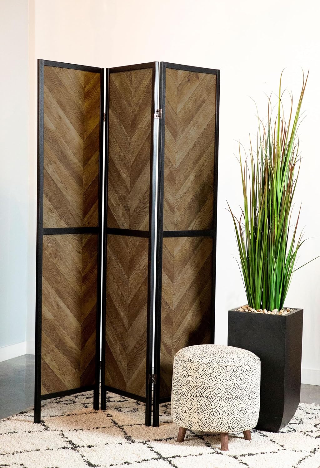 Coaster Furniture Panel Screen Rustic Tobacco Black 962922