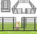 Decorative No Dig Fence Panels Metal Garden Fence with Gate, 46ft(L) x 32in(H) Garden Fencing for Dogs Rabbits, Temporary Fencing for Garden, Patio, Yard, 20 Panels