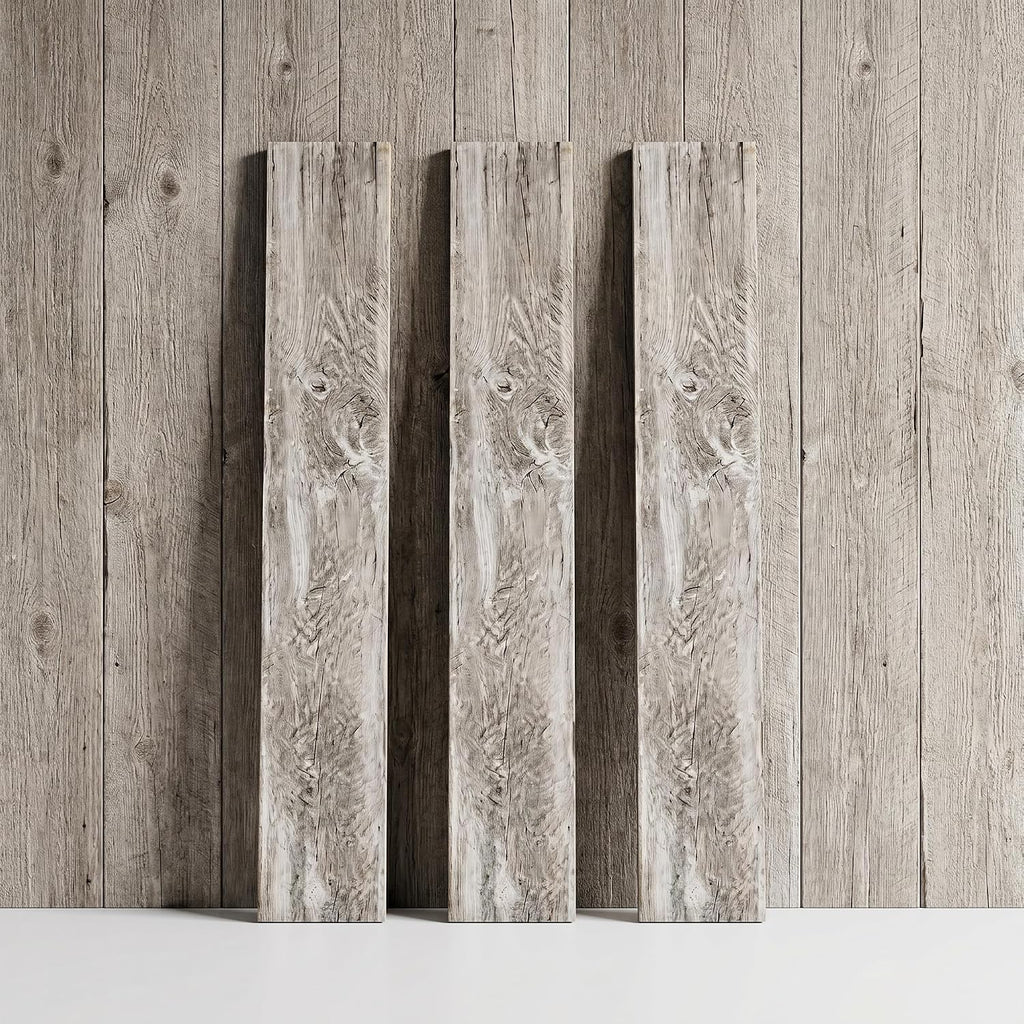 BARNWOODUSA Real Reclaimed Wood Planks - Easy Nail-Up Shiplap Panels for Rustic Wood Wall Paneling (White Wash, 23 Square Feet)