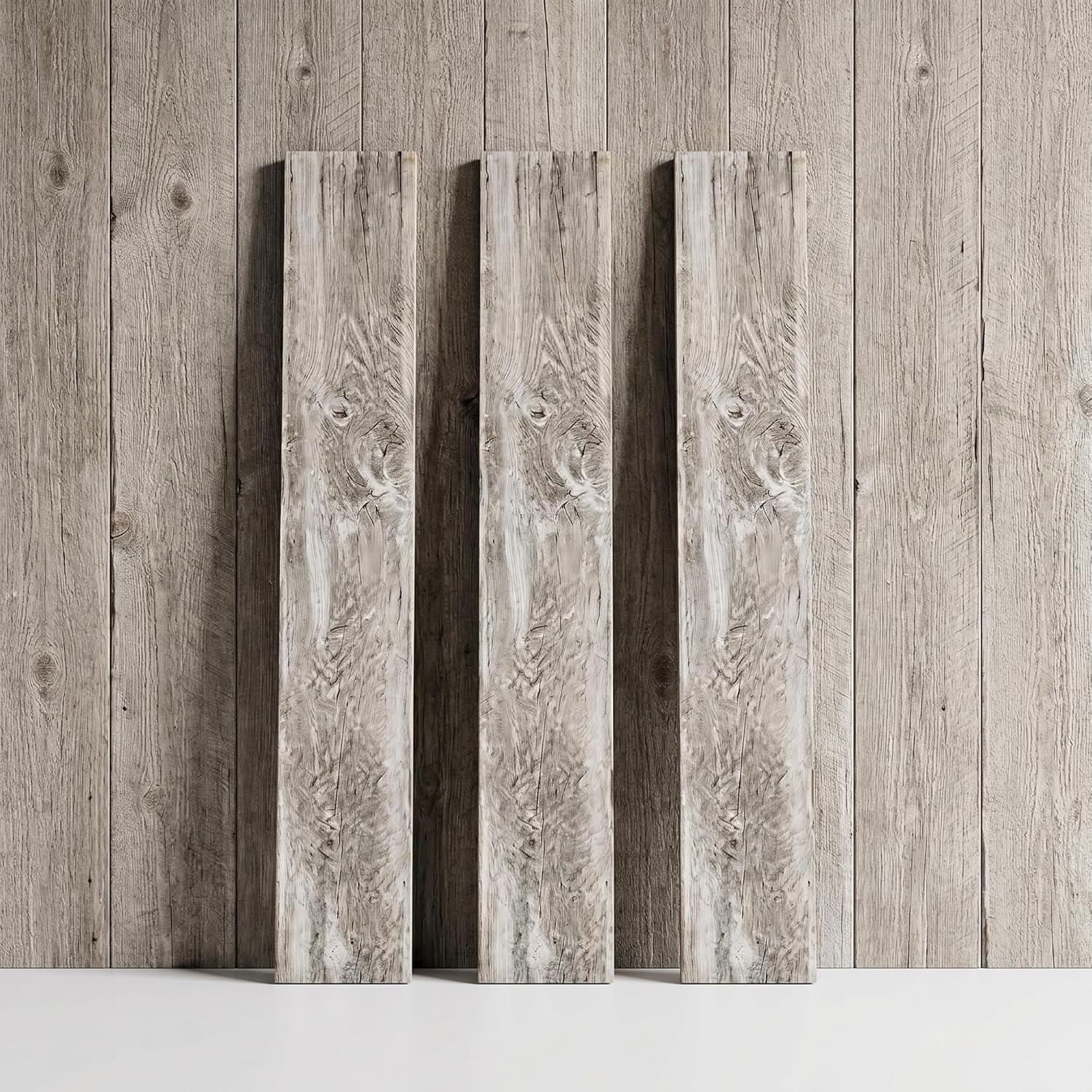 BARNWOODUSA Real Reclaimed Wood Planks - Easy Nail-Up Shiplap Panels for Rustic Wood Wall Paneling (White Wash, 100 Square Feet)