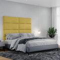 Jaxx Panelist Modern Padded Headboard – Set of 4 Wall Mounted Panels (Each 11.25' x 30') - Queen, Amber Gold Microvelvet