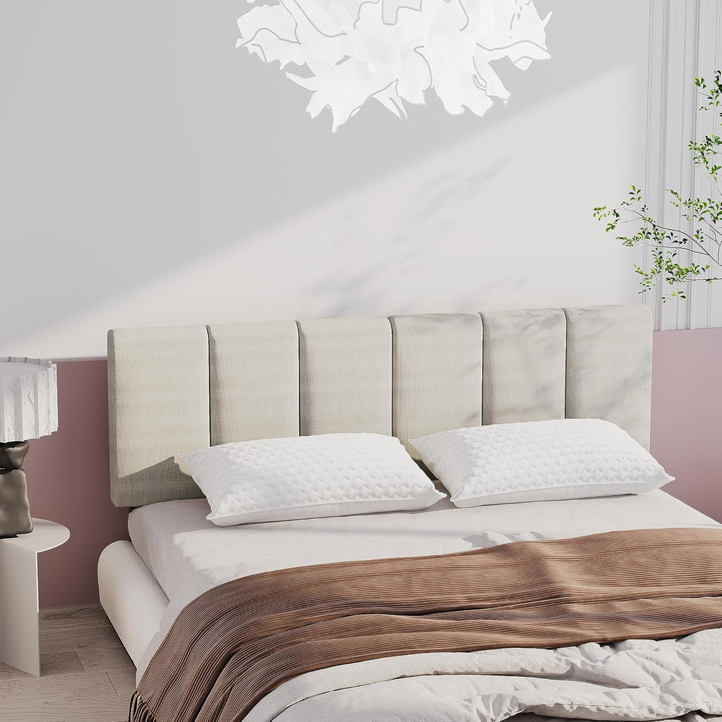 HAOBO Home Upholstered Headboard Foldable King Size Headboards Eastern King/California King Linen Panel with Height Adjustments