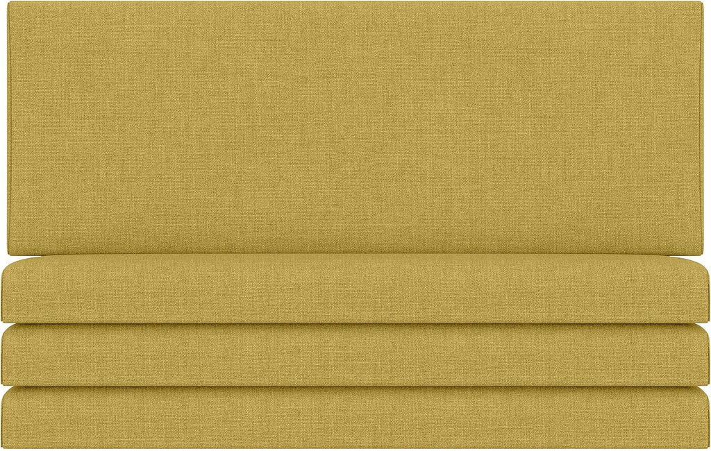 Jaxx Panelist Modern Padded Headboard – Set of 4 Wall Mounted Panels (Each 11.25' x 30') - Queen, Amber Gold Microvelvet