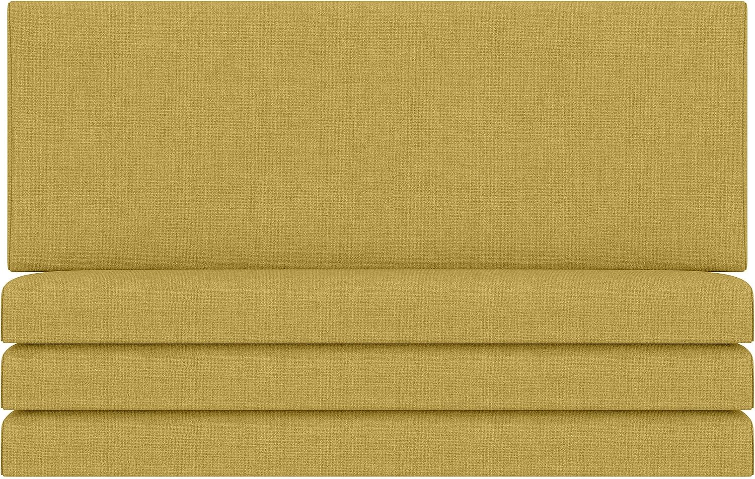 Jaxx Panelist Modern Padded Headboard – Set of 4 Wall Mounted Panels (Each 11.25' x 30') - Queen, Amber Gold Microvelvet