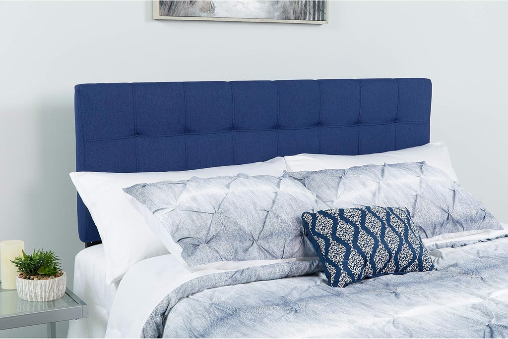 Flash Furniture Bedford Tufted Upholstered King Size Headboard in Navy Fabric