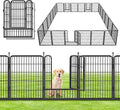Decorative No Dig Fence Panels Metal Garden Fence with Gate, 55ft(L) x 32in(H) Garden Fencing for Dogs Rabbits, Temporary Fencing for Garden, Patio, Yard, 24 Panels
