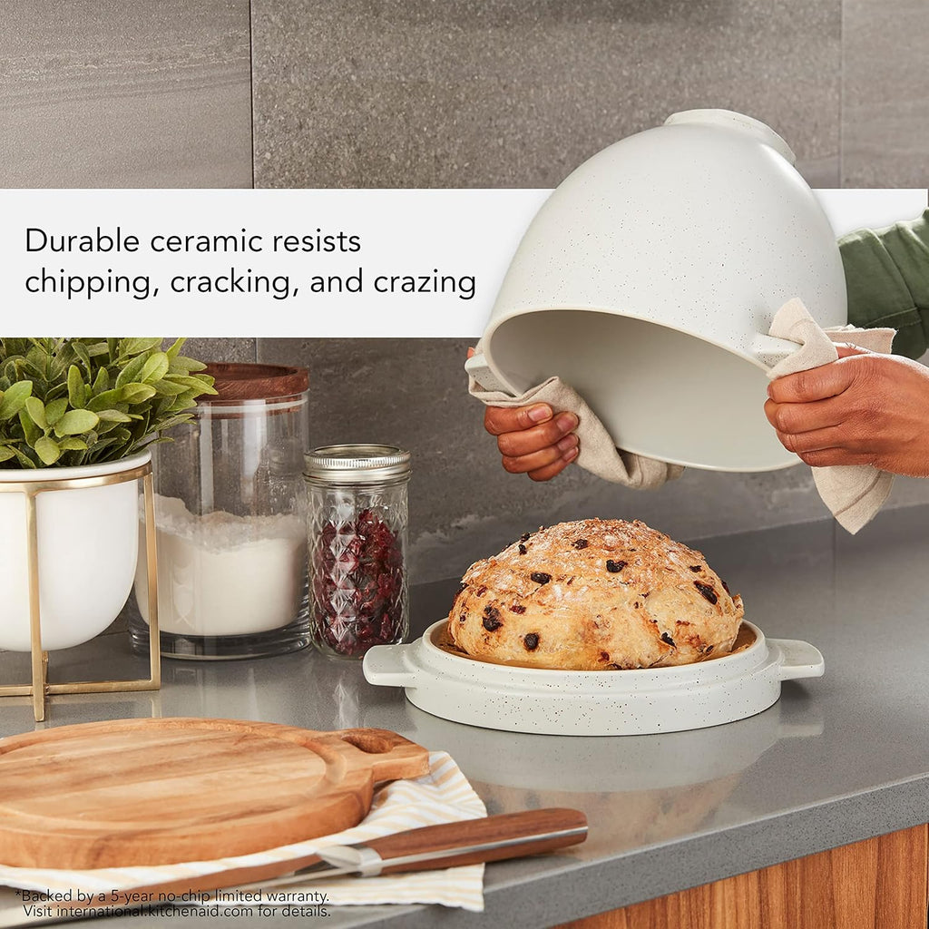 KitchenAid 5 Quart Ceramic Bread Bowl with Lid for all 4.5-5 Quart Tilt-Head Stand Mixers - KSM2CB5BGS