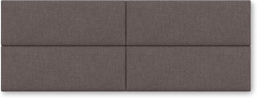 Jaxx Panelist Modern Padded Headboard – Set of 4 Wall Mounted Panels (Each 11.25' x 30') - Queen, Havana Brown Microvelvet