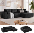 HUATEAN 108' Modular Sectional Sofa, Cloud Sectional Couch with Deep Seat, Modern Modular L-Shape Sofa Couch with Chaise,Upholstered Couches for Living Room Bedroom (Corduroy,Black)