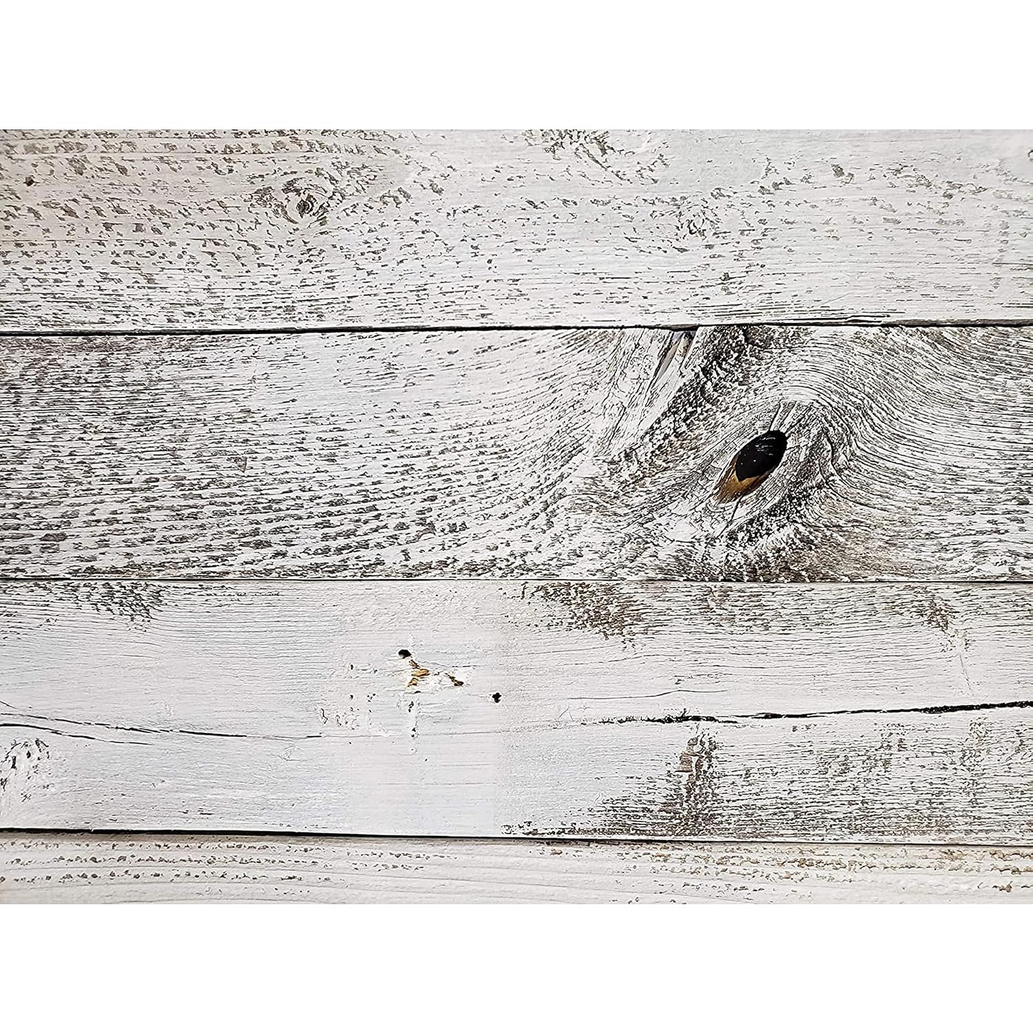 Rockin' Wood Real Wood Peel & Stick 2 & 4 Foot Length Rustic Reclaimed Barn Wood Accent Paneling Planks for Walls, White Wash, 23 Square Feet