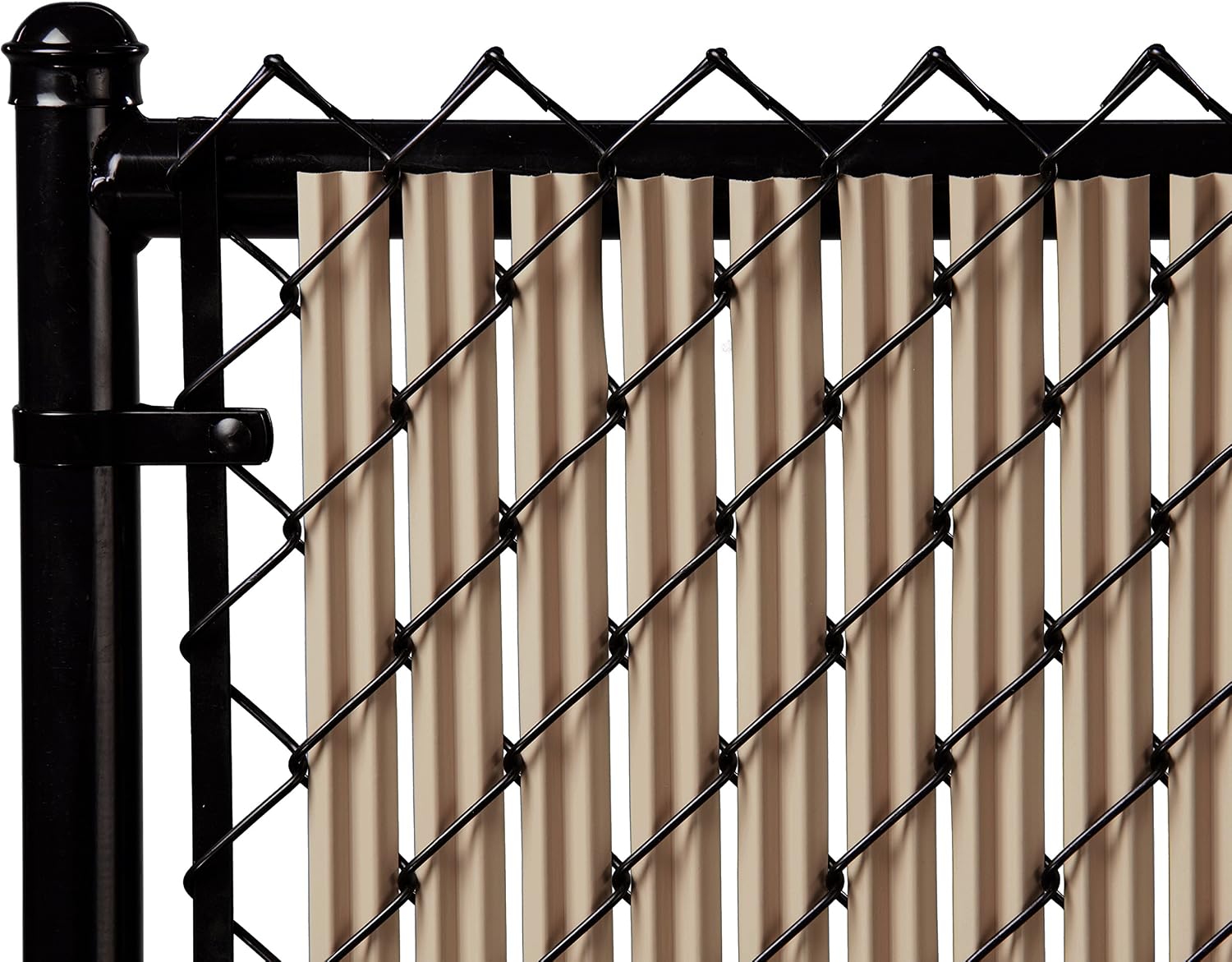 Proudly Made in The USA! - Ridged Slat Single Wall Bottom Locking Slat Depot Privacy Slat for 3', 4', 5', 6', 7' and 8' Chain Link Fence (8ft, Beige)