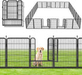 Decorative No Dig Fence Panels Metal Garden Fence with Gate, 64ft(L) x 32in(H) Garden Fencing for Dogs Rabbits, Temporary Fencing for Garden, Patio, Yard, 28 Panels