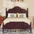 JIVOIT Vintage Wooden Bed Frame, Full Size Platform Bed with Wide Headboard, Wood Slats Support, No Spring Box Needed, Easy Assembly (Espresso-Full,2)