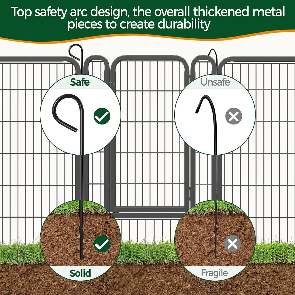 Yaheetech 40in 12-Panel Metal Dog Playpen Fence for Indoor Yard RV Camping | Heavy-duty Rustproof Frame with Secure Latch Door, Tool-free Assembly, Foldable Storage, Ideal for Medium to Large Dog Breeds