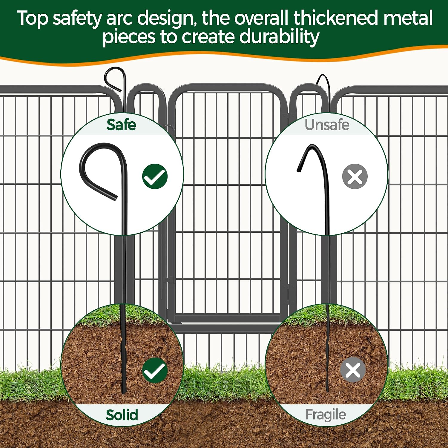 Yaheetech 40in 12-Panel Metal Dog Playpen Fence for Indoor Yard RV Camping | Heavy-duty Rustproof Frame with Secure Latch Door, Tool-free Assembly, Foldable Storage, Ideal for Medium to Large Dog Breeds