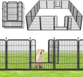 Decorative No Dig Fence Panels Metal Garden Fence with Gate, 37ft(L) x 32in(H) Garden Fencing for Dogs Rabbits, Temporary Fencing for Garden, Patio, Yard, 16 Panels
