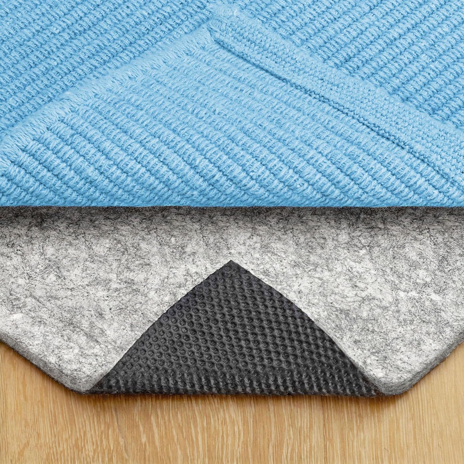 RUGPADUSA - Dual Surface - 11' Square - 1/4' Thick - Felt + Rubber - Non-Slip Backing Rug Pad - Safe for All Floors