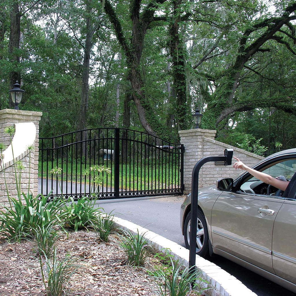 Mighty Mule Keypad and Goose Neck Mounting Post Kit, Weatherproof Post and Driveway Keypad, Backlit for Convenience, Made for Mighty Mule Gate Opener, Black, FM137-PED
