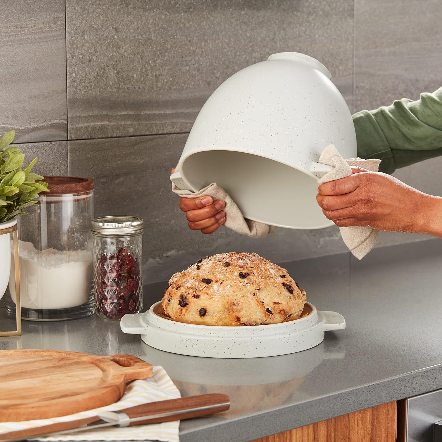 KitchenAid 5 Quart Ceramic Bread Bowl with Lid for all 4.5-5 Quart Tilt-Head Stand Mixers - KSM2CB5BGS