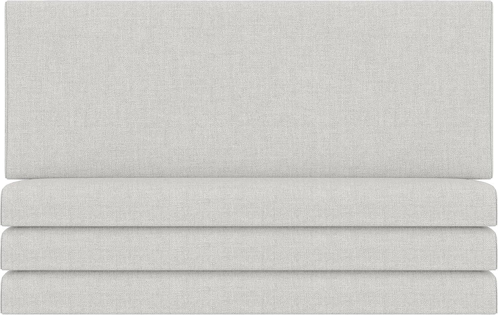 Jaxx Panelist Modern Padded Headboard – Set of 4 Wall Mounted Panels (Each 11.25' x 30') - Queen, Limestone Grey Microvelvet