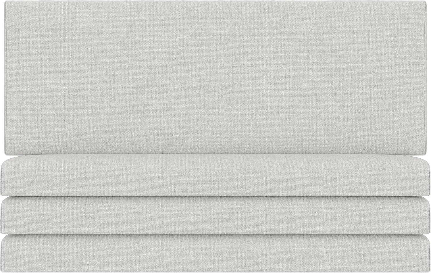 Jaxx Panelist Modern Padded Headboard – Set of 4 Wall Mounted Panels (Each 11.25' x 30') - Queen, Limestone Grey Microvelvet