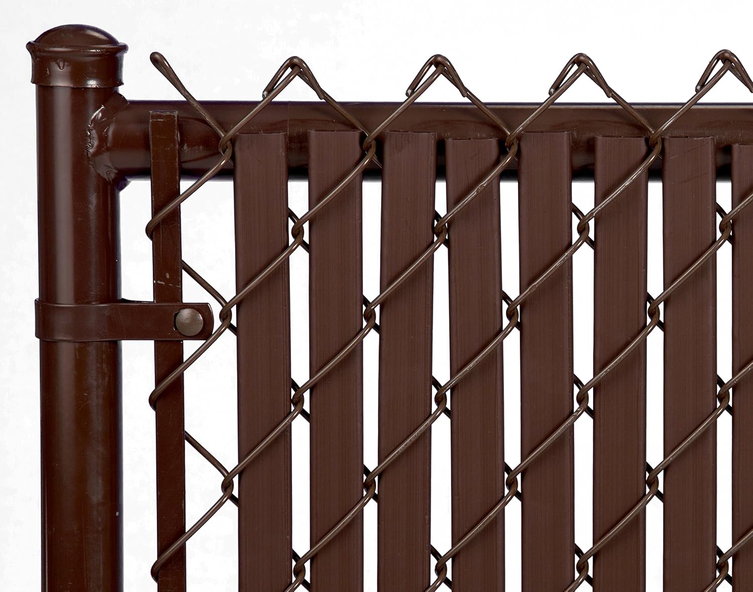 Proudly Made in The USA! - Tube Slat Double-Wall Bottom Locking Slat Depot Privacy Slat for 3', 4', 5', 6', 7' and 8' Chain Link Fence (6ft, Brown)