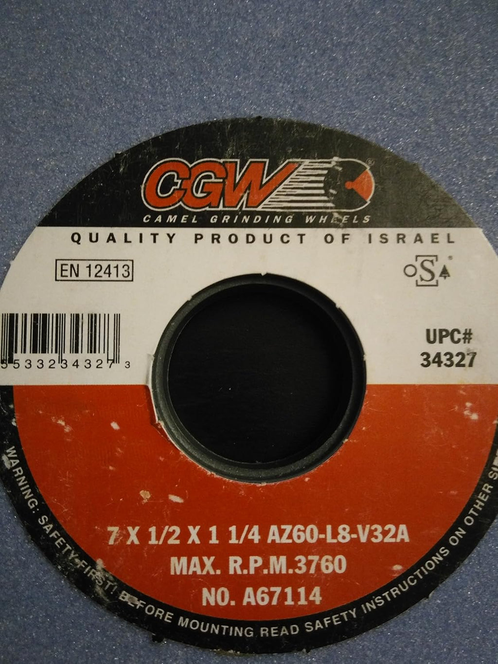 AZ Cool Blue Surface Grinding Wheels - 7x1/2x1-1/4 t1 az60-l8-v32a surface grind. wheel