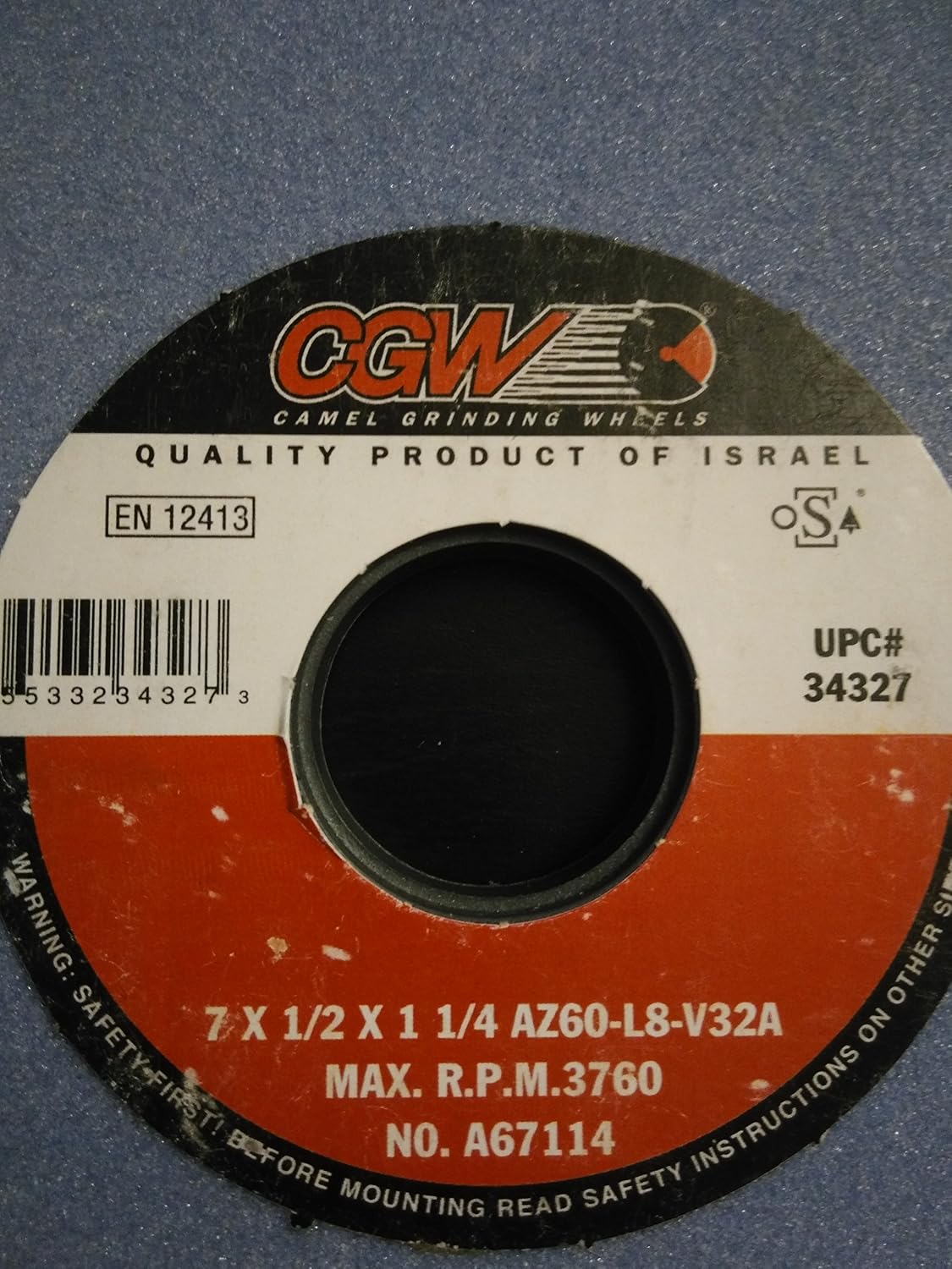 AZ Cool Blue Surface Grinding Wheels - 7x1/2x1-1/4 t1 az60-l8-v32a surface grind. wheel
