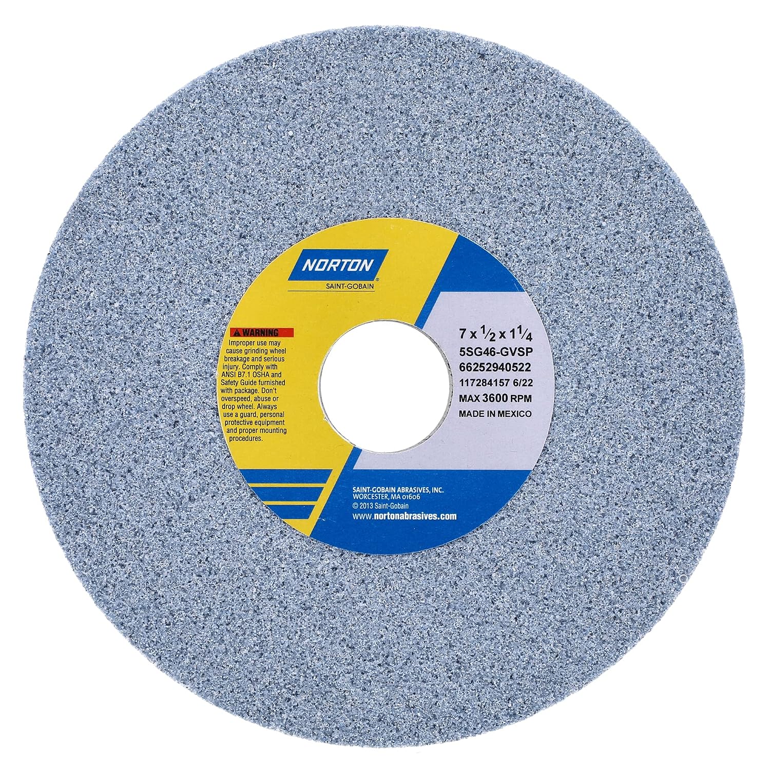 Grinding Wheel, T1, 7x1/2x1.25, CA, 46G