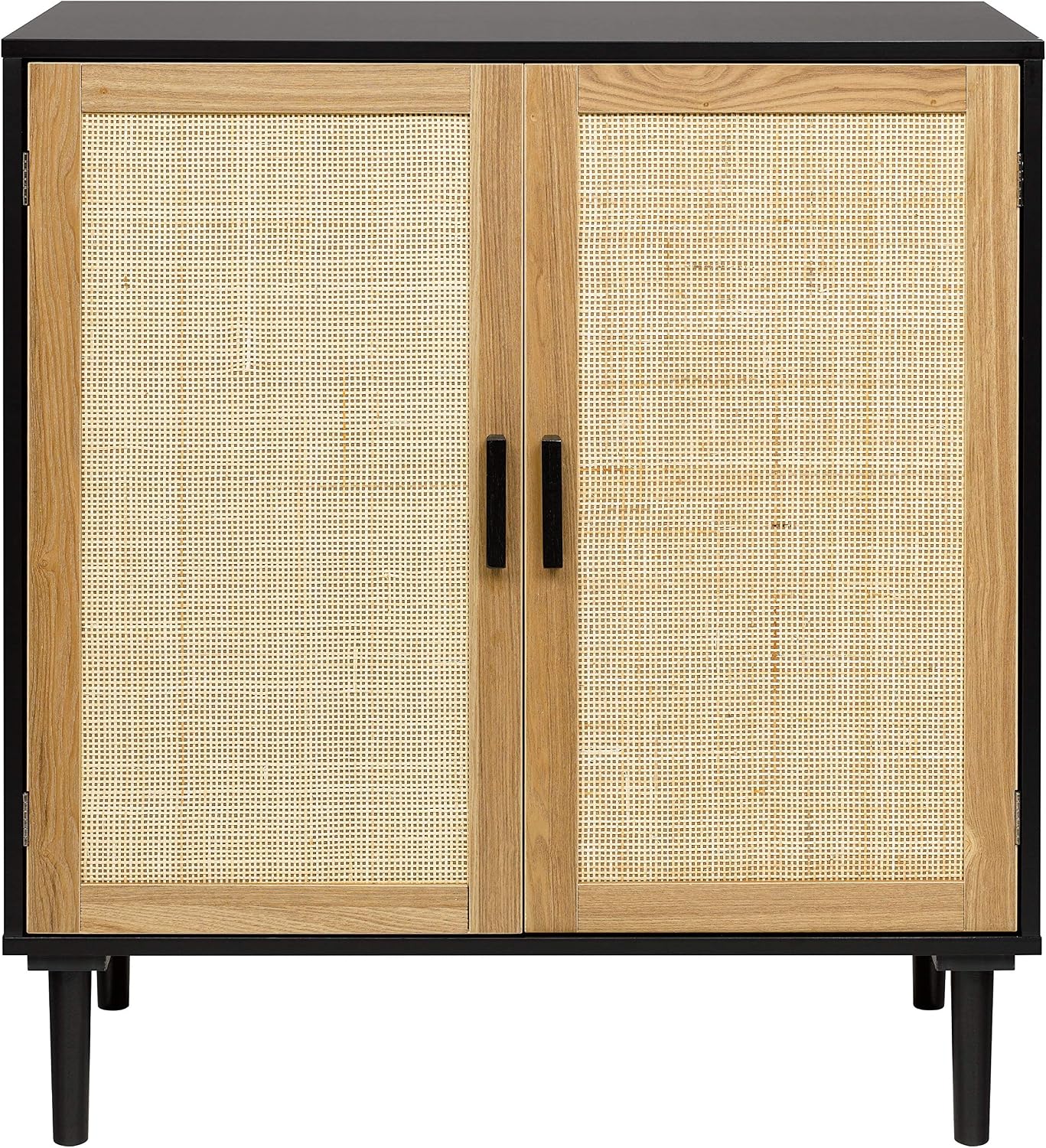 Finnhomy Sideboard Buffet Cabinet, Kitchen Storage Sideboard with Rattan Decorated Doors, Liquor Buffet for Bar, Dining Room, Hallway, Cupboard Console Table, Accent Cabinet, 31.5X 15.8X 34.6 Inches
