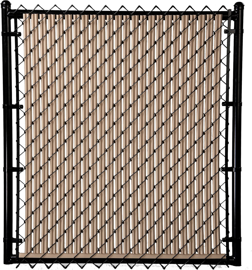 Proudly Made in The USA! - Ridged Slat Single Wall Bottom Locking Slat Depot Privacy Slat for 3', 4', 5', 6', 7' and 8' Chain Link Fence (8ft, Beige)