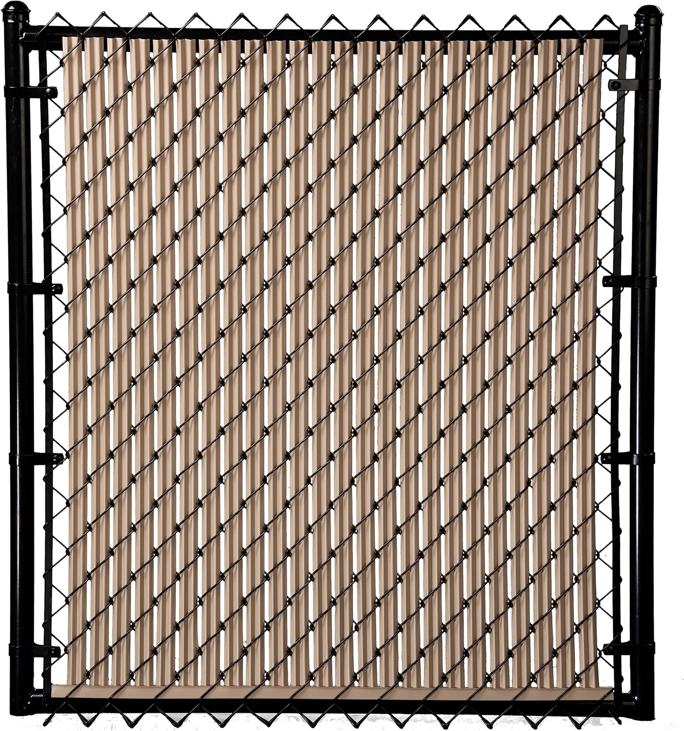 Proudly Made in The USA! - Ridged Slat Single Wall Bottom Locking Slat Depot Privacy Slat for 3', 4', 5', 6', 7' and 8' Chain Link Fence (8ft, Beige)