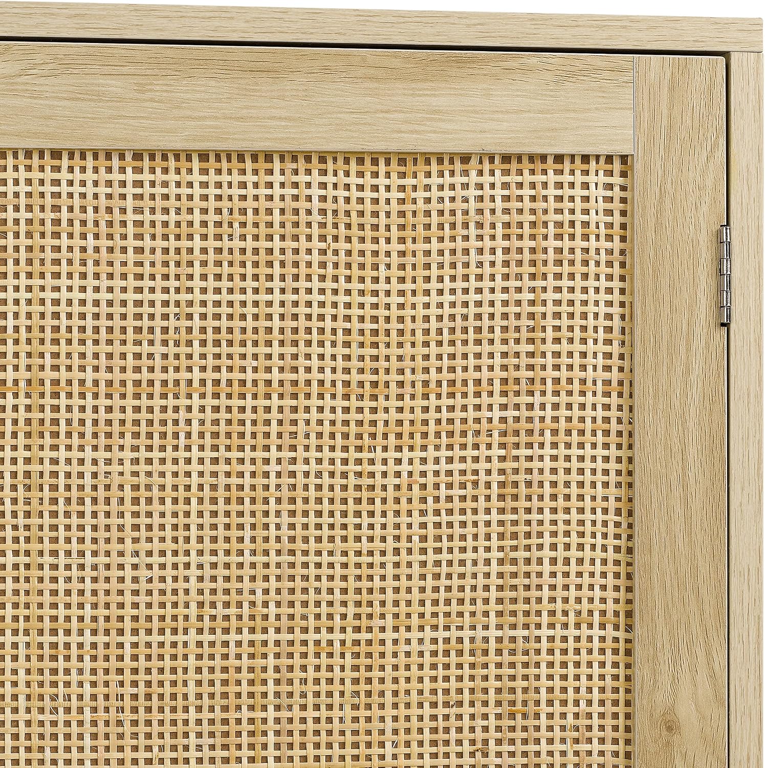 Finnhomy Sideboard Buffet Cabinet, Kitchen Storage Sideboard with Rattan Decorated Doors, Liquor Coffee Buffet, Dining Room, Hallway, Console Table, Accent Cabinet, 31.5X 15.8X 34.6 Inches, Natural